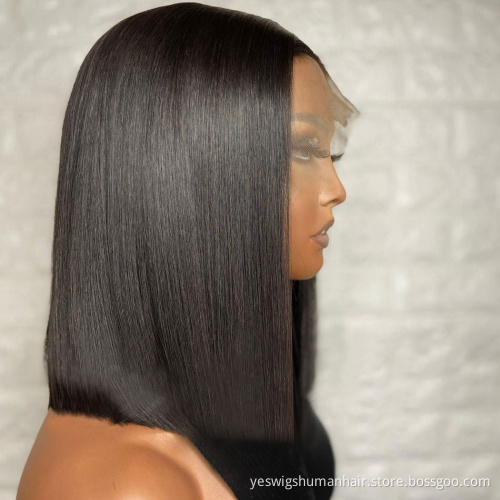 Yeswig Cheap Hd Full Lace Frontal Wig Raw Brazilian Cuticle Aligned Virgin Human Hair Straight Bob Wig Human Hair Lace Front Wig